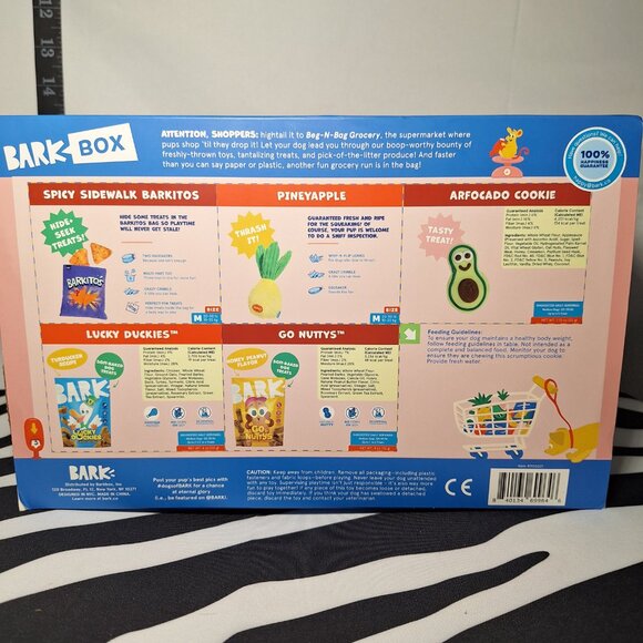 NWT Bark BarkBox Beg -n- Bag Theme with 2 toys and 3 treats - Medium Dogs - Picture 15 of 15
